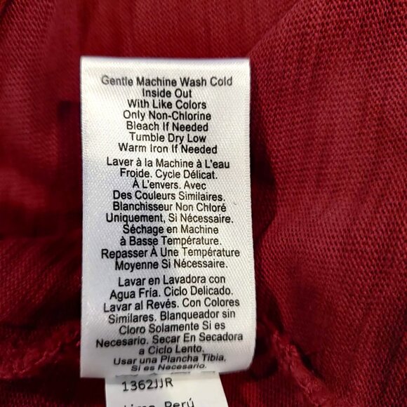 Nation LTD Womens Size M Red Tori Asymmetric Neck Combo Puff Sleeve Cotton Top - Picture 9 of 10